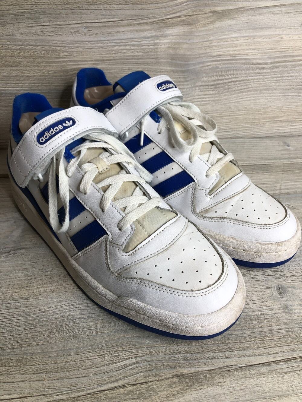 Adidas Forum Low Mens Size 13 White Blue Casual Lifestyle Shoes Sneakers
